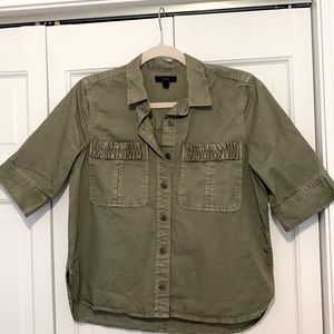 J.Crew short-sleeved green army jacket size 4.
